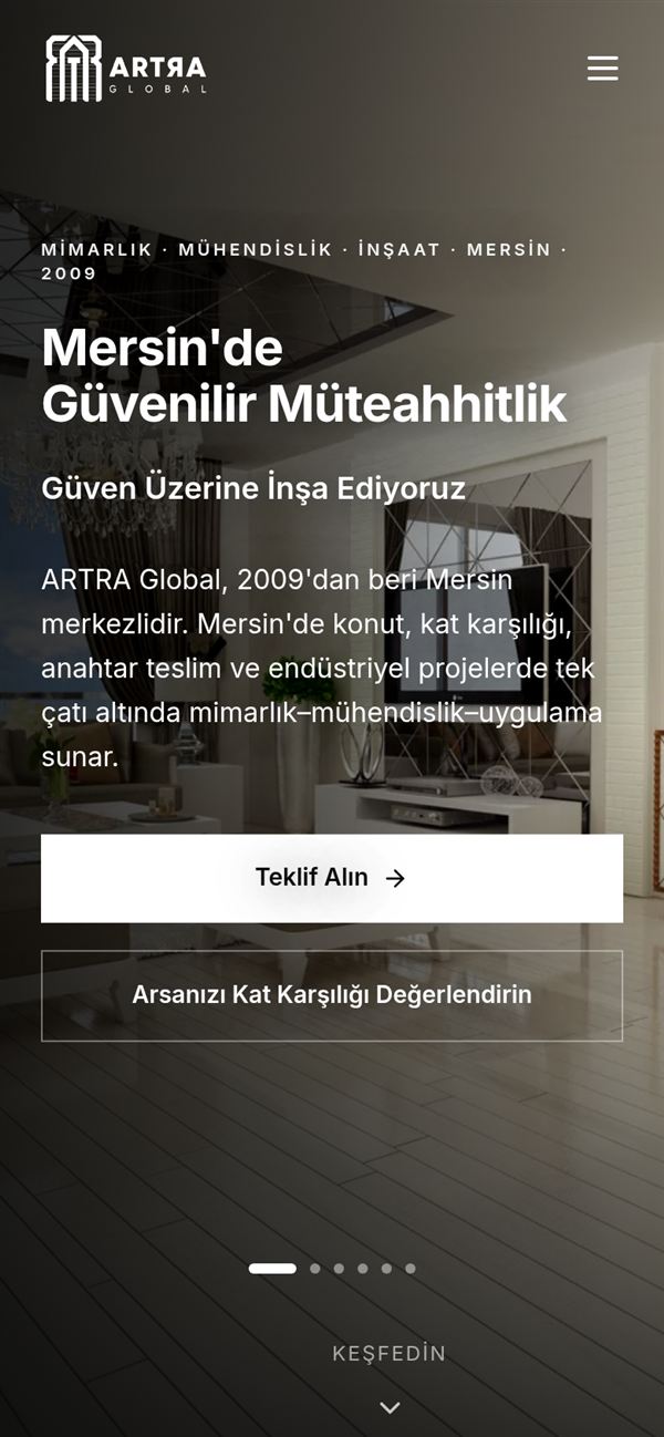Artra Global kurumsal web sitesi — Yuser Dijital Antalya web tasarım